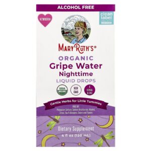 MaryRuths Água Orgânica para Gripes Gotas Líquidas Noturnas Recém-nascidos 120 ml (4 fl oz)