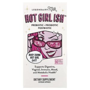 Legendairy Milk Hot Girl Ish™ Prebiótico Probiótico Pós-biótico 50 Bilhões de UFCs 30 Cápsulas Veganas