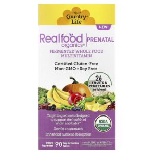 Country Life Realfood Organics® Pré-natal 90 Comprimidos Fáceis de Engolir