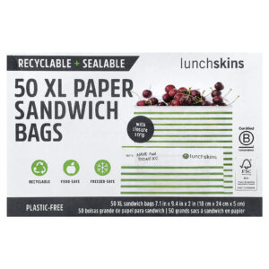 Lunchskins Sacos de sanduíche de Papel XL com Faixa de Fechamento 50 Unidades