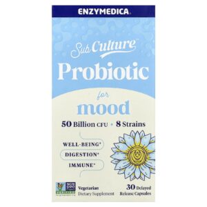 Enzymedica Probiótico SubCulture™ para o Mood 30 Cápsulas de Liberação Retardada