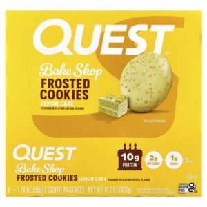 Quest Nutrition Bake Shop Biscoitos Congelados Bolo de Limão 8 Pacotes 50 g (176 oz) Cada