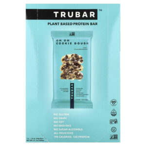 Trubar Barra de Proteína à Base de Plantas Massa de Cookie Oh Oh 12 Barras 50 g (176 oz) Cada