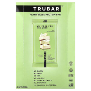 Trubar Barra de Proteína à Base de Plantas Batido para o Limão Siciliano 12 Barras 50 g (176 oz) Cada