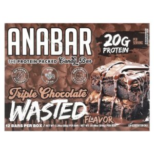 The Anabar The Protein-Packed Candy Bar® Desperdício de Chocolate Triplo 12 Barras 68 g (239 oz) Cada