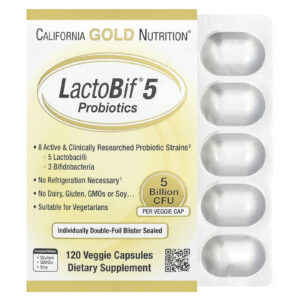 California Gold Nutrition Probióticos LactoBif® 5 5 Bilhões de UFCs 120 Cápsulas Vegetais