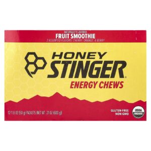 Honey Stinger Cápsulas Mastigáveis de Energia Smoothie de Frutas 12 Embalagens 50 g (18 oz) Cada