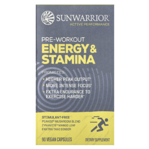 Sunwarrior Pré-Treino Energia e Resistência 90 Cápsulas Veganas