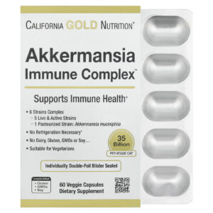 California Gold Nutrition Complexo Imunológico com Akkermansia + Probióticos 60 Cápsulas Vegetais