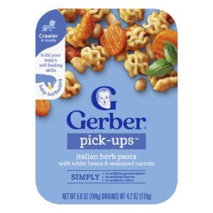Gerber Pick-Ups™ Macarrão de Ervas Italianas com Feijão Branco e Cenouras Temperadas Acima de 8 Meses 164 g (58 oz)