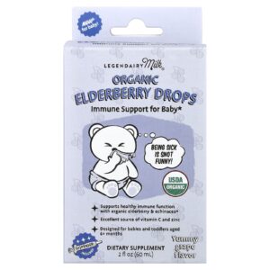 Legendairy Milk Gotas de Sabugueiro Orgânico Acima de 6 Meses Uva Deliciosa 60 ml (2 fl oz)