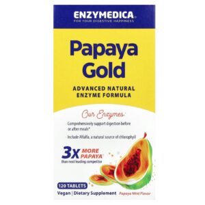 Enzymedica Mamão Gold Mamão e Menta 120 Comprimidos