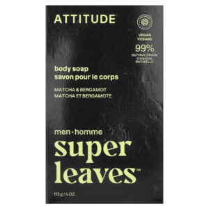 ATTITUDE Super Leaves™ Sabonete em Barra Para Homens Matcha e Bergamota 113 g (4 oz)