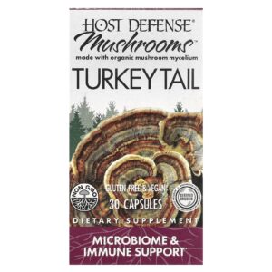 Host Defense Mushrooms Turkey Tail 30 Cápsulas (05 g por Cápsula)