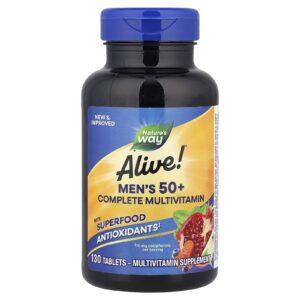 Natures Way Multivitamínico Completo Alive!® para Homens com Mais de 50 Anos 130 Comprimidos