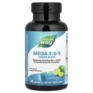 Natures Way Mega 3/6/9 Mistura Ômega Limão Taiti 90 Cápsulas Softgel