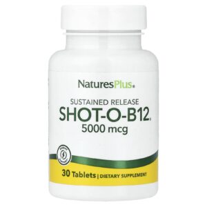NaturesPlus Shot-O-B12® Liberação Gradual 5.000 mcg 30 Comprimidos
