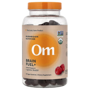 Om Mushrooms Brain Fuel+ Gomas de Cogumelos Framboesa 56 Gomas Veganas
