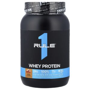 Rule One Proteins Mistura Whey Mistura para Bebida de Proteína em Pó Caramelo Levemente Salgado 905 g (199 lb)