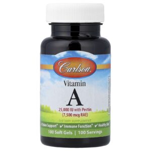 Carlson Vitamina A 7.500 mcg RAE (25.000 UI) 100 Cápsulas Softgel