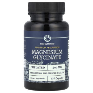 Nobi Nutrition Glicinato de Magnésio Máxima Absorção 120 Cápsulas (200 mg por Cápsula)