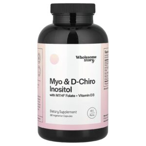 Wholesome Story Myo & D-Chiro Inositol com MTHF e Folato + Vitamina D3 360 Cápsulas Vegetarianas