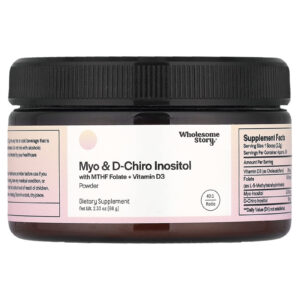 Wholesome Story Myo & D-Chiro Inositol com Folato de MTHF + Vitamina D3 em Pó 66 g (233 oz)