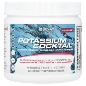 Jigsaw Health Potassium Cocktail™ Mistura para Bebida de Eletrólitos sem Açúcar Framboesa Azul 336 g (119 oz)