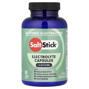 SaltStick Cápsulas de Eletrólitos + Cafeína 100 Cápsulas Vegetarianas