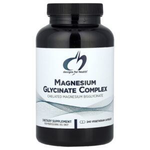 Designs For Health Magnesium Glycinate Complex 240 Vegetarian Capsules (150 mg per Capsule)