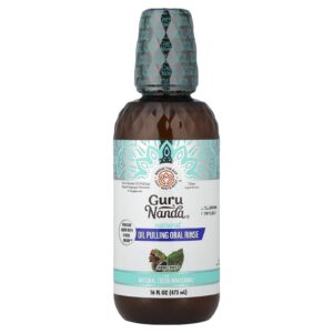 GuruNanda Enxaguante Bucal Extraído em Óleo Natural Farmed Mint™ 473 ml (16 fl oz)