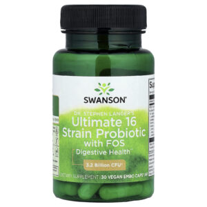 Swanson Formulado por Médico Probiótico de 16 Estirpes com FOS 30 AP Vegano EMBO Caps®