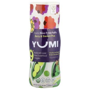 Yumi Puffs Sem Arroz Orgânico A partir de 8 Meses Fruto Silvestre e Ervilha-de-Cheiro 425 g (15 oz)