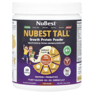 NuBest Nubest Tall® Proteína em Pó para Crescimento Para Crianças e Adolescentes a Partir de 4 Anos Baunilha 220 g (776 oz)