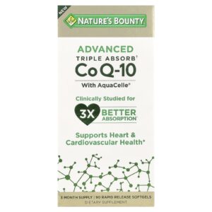 Natures Bounty Advanced Tripla Absorção CoQ-10 90 Cápsulas Softgel de Liberação Rápida (100 mg por Cápsula Softgel)