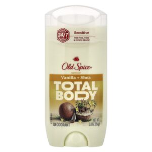 Old Spice Desodorante para o Corpo Total Sensível Baunilha + Karité 85 g (3 oz)