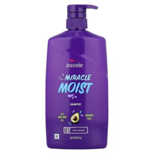 Aussie Miracle Moist Shampoo com Óleo de Abacate Para Todos os Tipos de Cabelo 778 ml (262 fl oz)