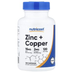 Nutricost Zinco + Cobre 120 Cápsulas