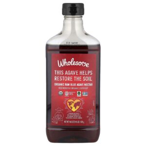 Wholesome Sweeteners Néctar de Agave-Azul Cru e Orgânico 525 g (185 oz)
