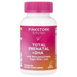 Pink Stork Pré-natal Total + DHA Menta 60 Cápsulas