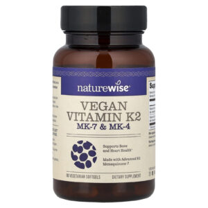 NatureWise Vitamina K2 Vegana MK-7 e MK-4 90 Cápsulas Softgel Vegetarianas