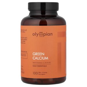 Olympian Labs Cálcio Verde com Vitaminas C D3 e K2 100 Comprimidos