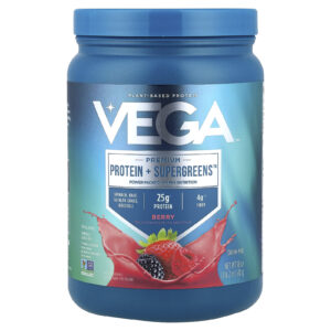 Vega Premium Proteína + Supergreens™ Frutos Silvestres Mistos 510 g (1 lb 2 oz)