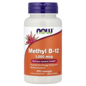 NOW Foods Metil B-12 1.000 mcg 250 Pastilhas