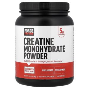 Force Factor Creatina Mono-Hidratada em Pó Sem Sabor 1 kg (353 oz)