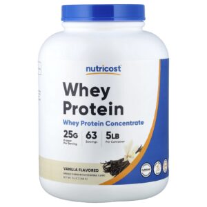 Nutricost Concentrado de Proteína Whey Baunilha 5 lb (2.268 g)