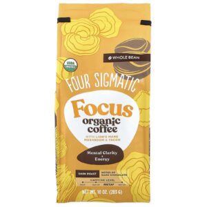 Four Sigmatic Focus Café Orgânico com Cogumelo Juba-de-Leão e Yacon Grão Integral Torra Escura 283 g (10 oz)