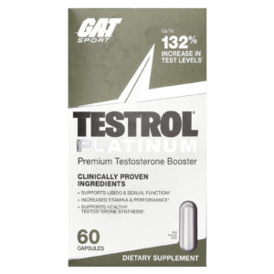 GAT Testrol® Platinum Reforço Premium de Testosterona 60 Cápsulas