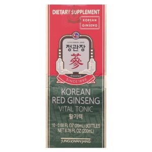 JungKwanJang Tônico Vital de Ginseng Vermelho Coreano 10 Frascos 20 ml (068 fl oz) Cada