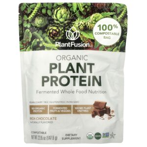 PlantFusion Proteína à Base de Plantas Orgânicas Chocolate Intenso 6478 g (2285 oz)